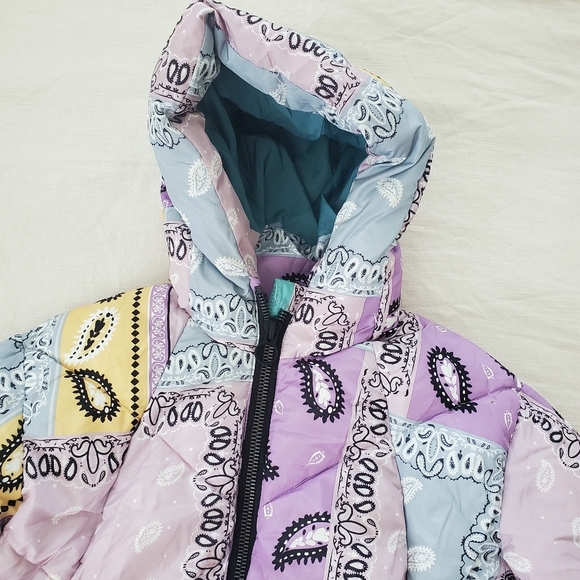 Zara Kids Multicolor Patchwork Puffer Jacket - Picture 3 of 10